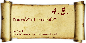 Andrási Enikő névjegykártya